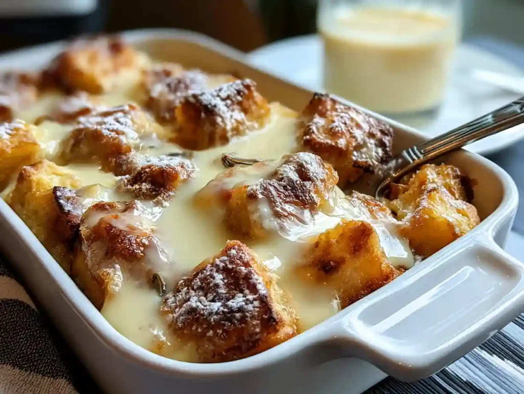 Classic Bread Pudding with Vanilla Sauce