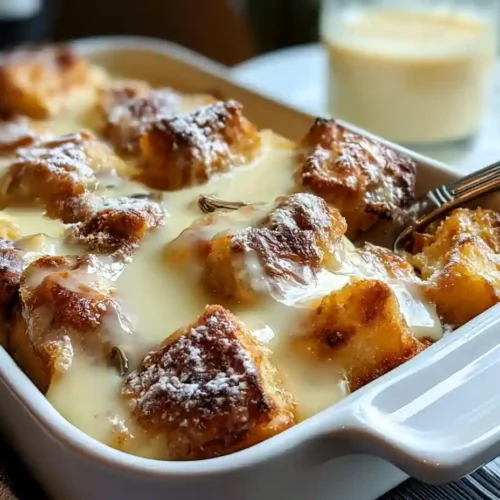 Classic Bread Pudding with Vanilla Sauce