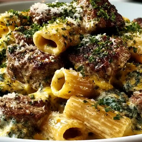 Creamy Garlic Butter Steak Pasta
