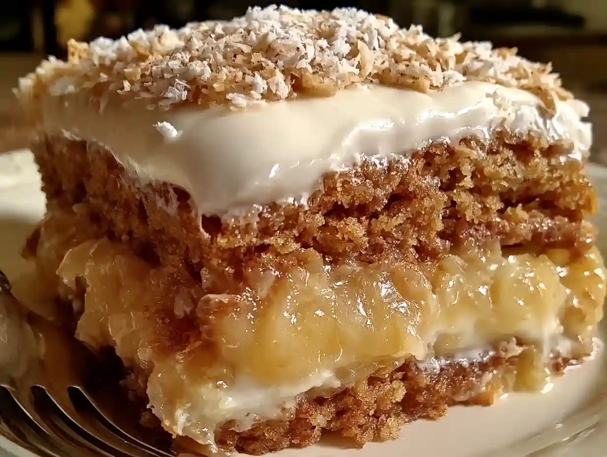Creamy Texas Tornado Cake With Crushed Pineapple And Coconut