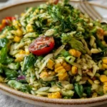 Grilled Corn Orzo Salad with Scallion Dill Dressing