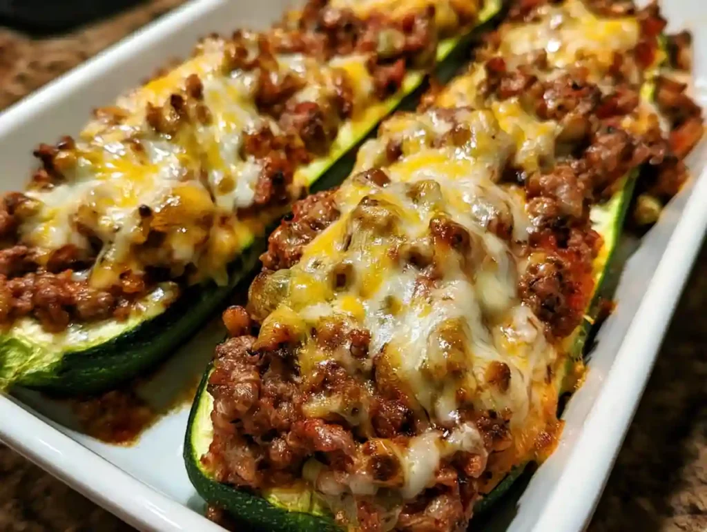 Ground Beef Zucchini Boats