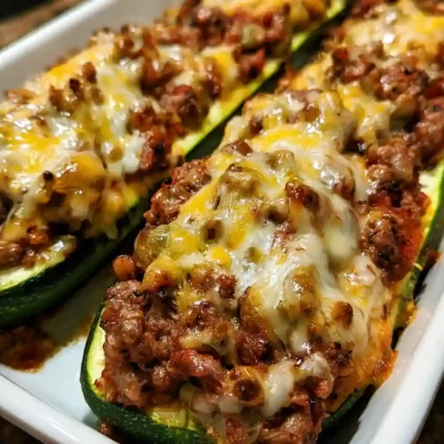 Ground Beef Zucchini Boats