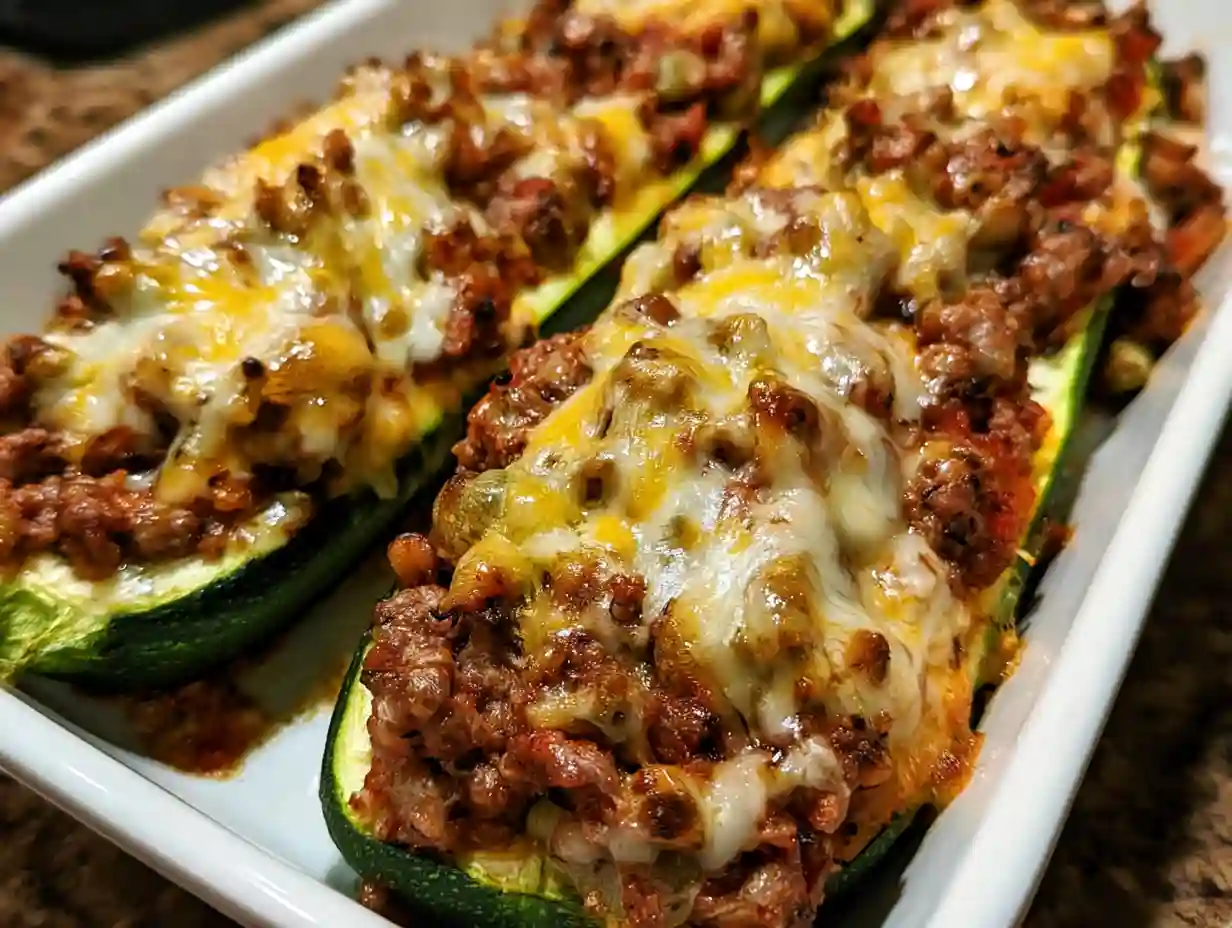 Ground Beef Zucchini Boats