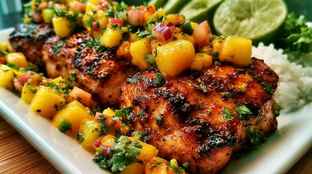 Honey Lime Chicken with Mango Salsa