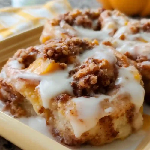 Peach Cobbler Cinnamon Rolls