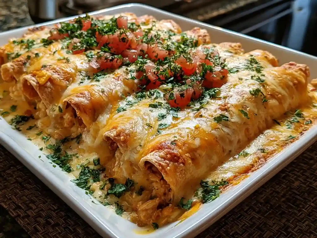 Queso Chicken Enchiladas
