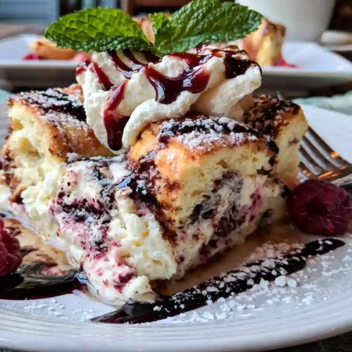 Raspberry Cheesecake French Toast Casserole