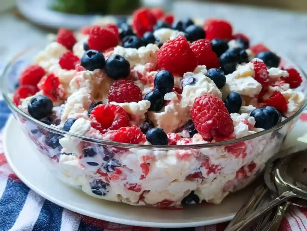 Red White and Blue Cheesecake Salad Recipe