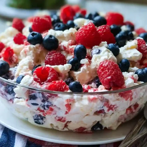 Red White and Blue Cheesecake Salad Recipe
