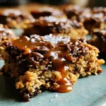 Salted Caramel Chocolate Chip Oat Cookie Bars