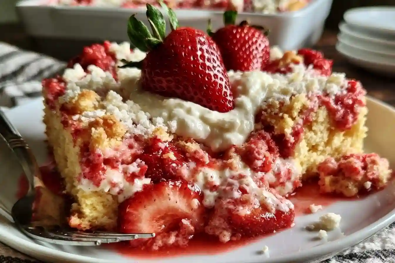Strawberry Cheesecake Dump Cake