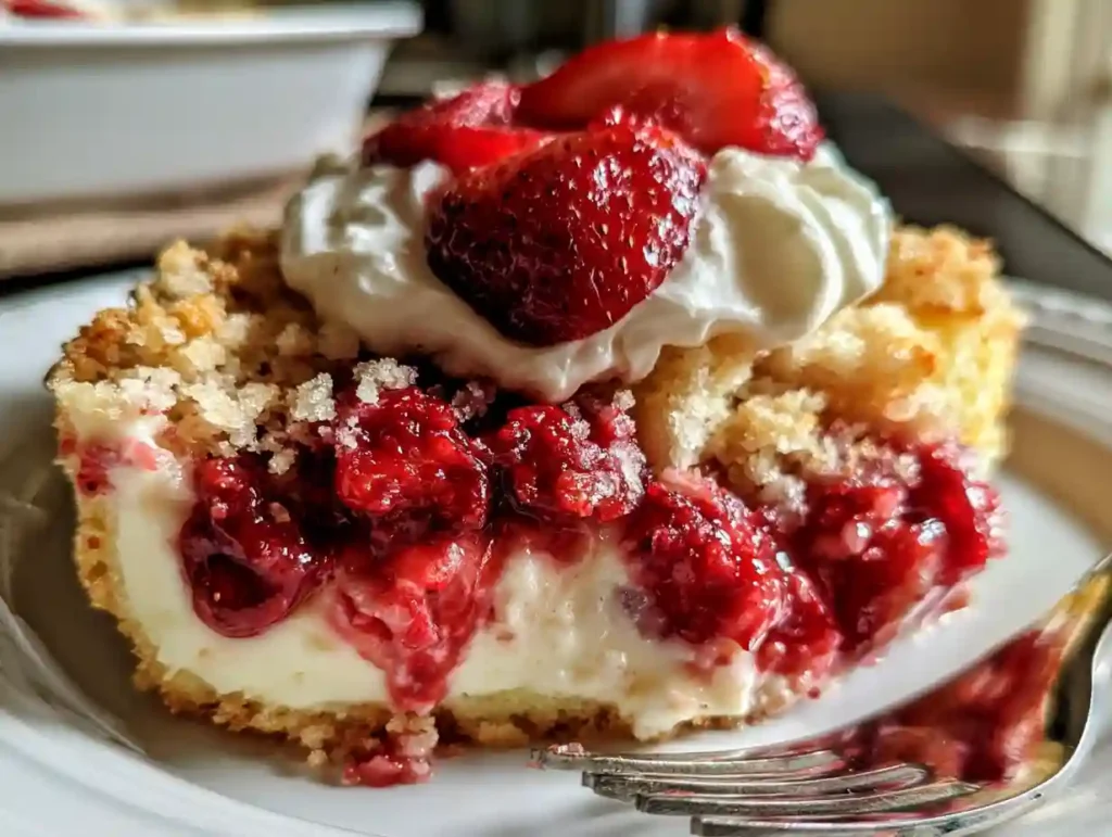 Strawberry Cheesecake Dump Cake