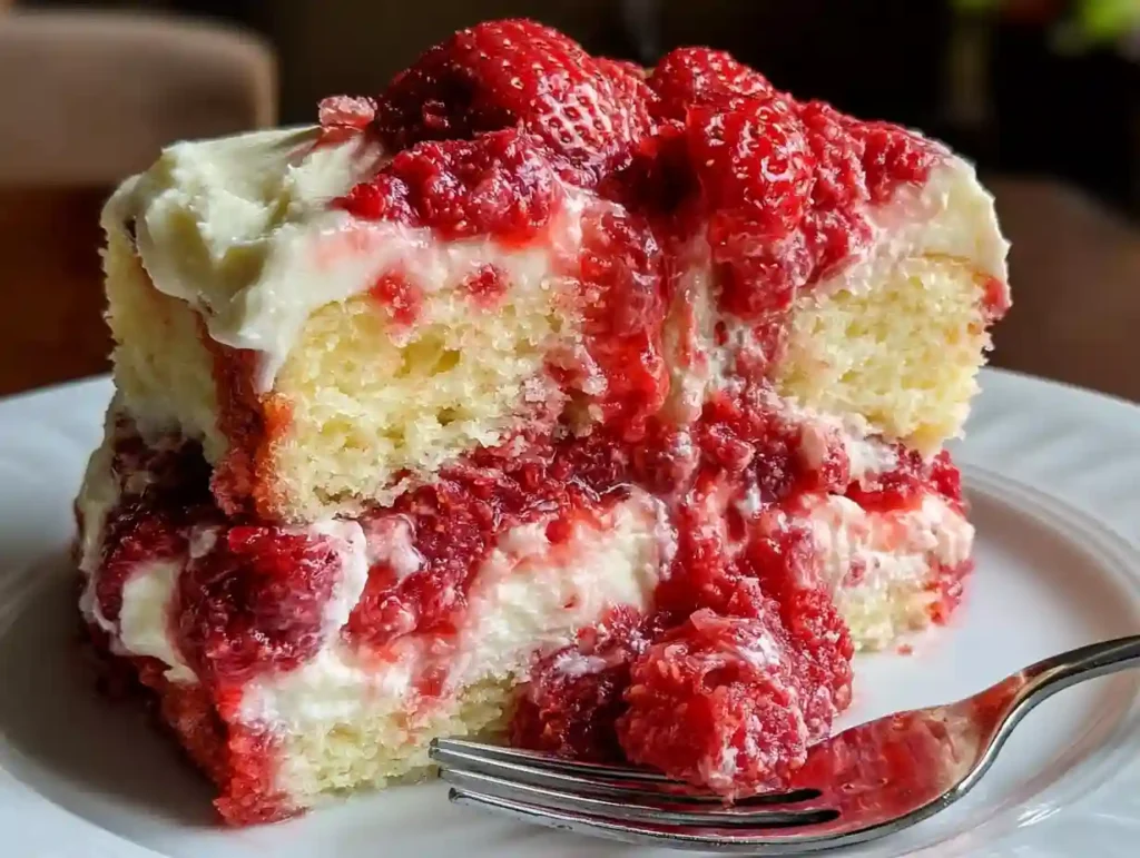 Strawberry Earthquake Cake