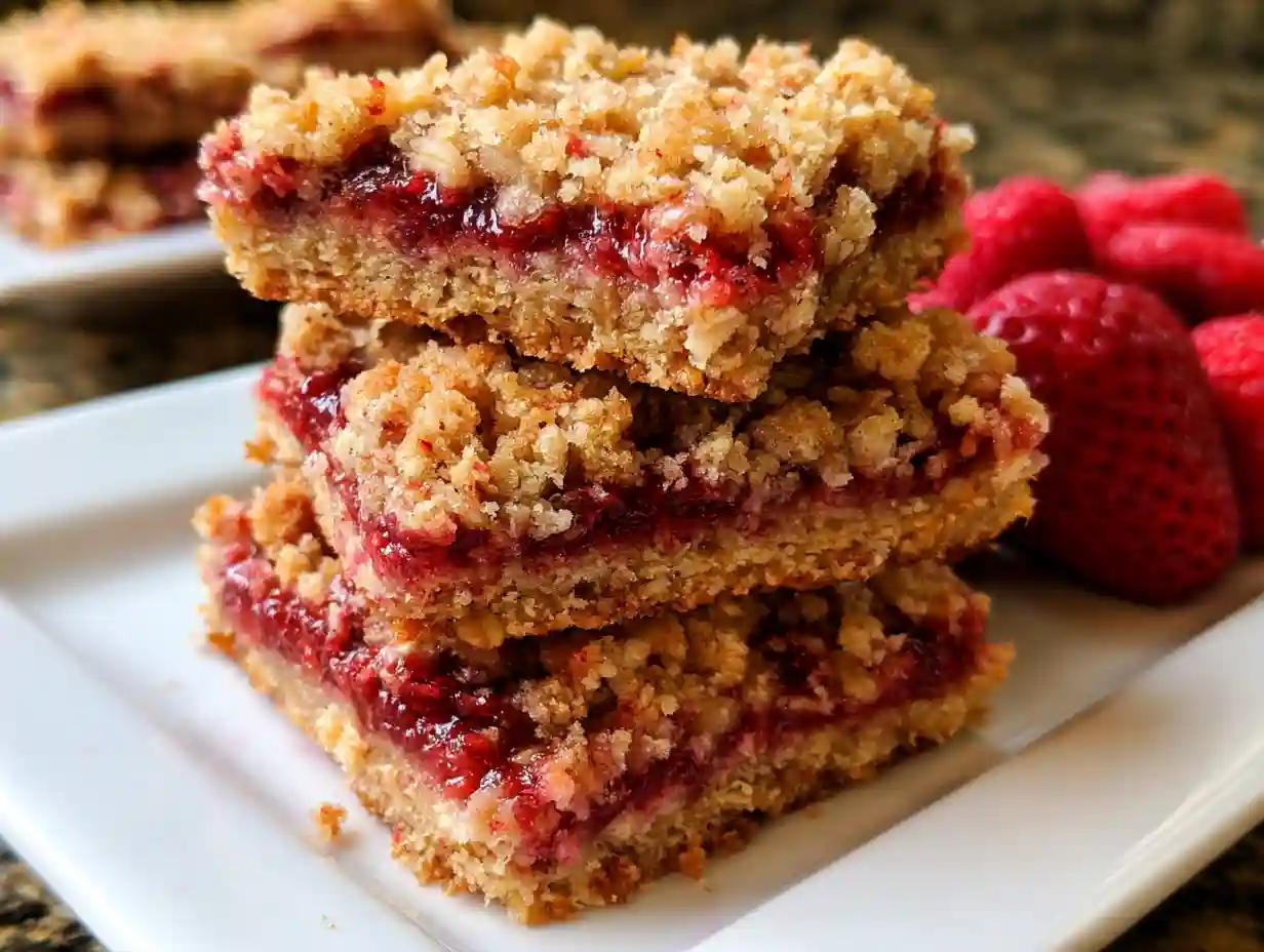 Strawberry Oatmeal Crumble Bars