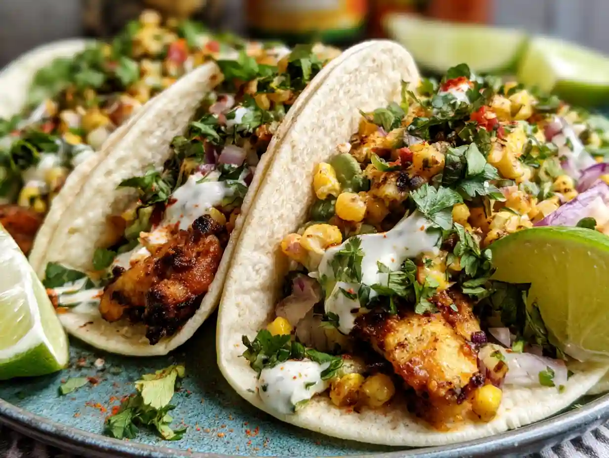 Street Corn Chicken Tacos