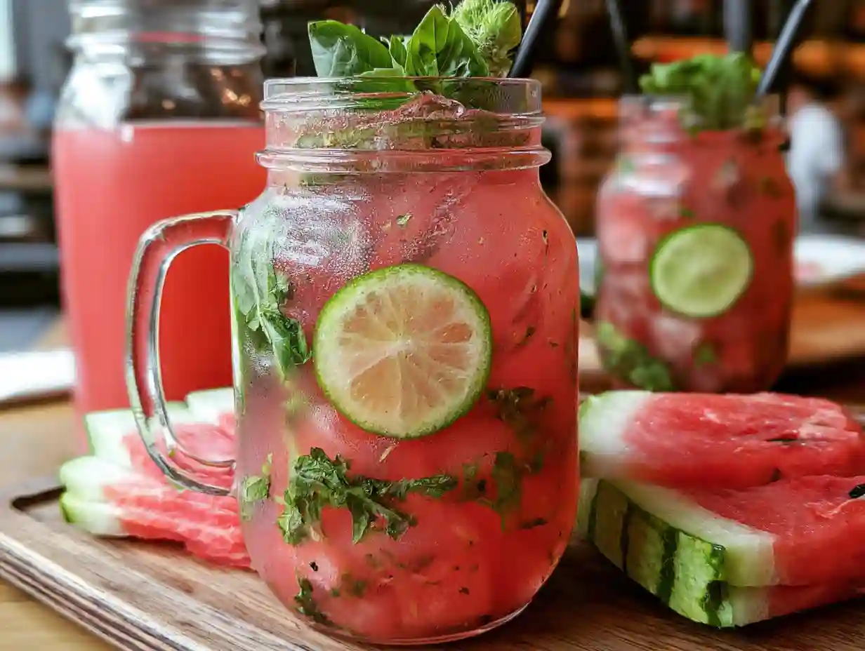 Watermelon Cucumber Basil Lemonade