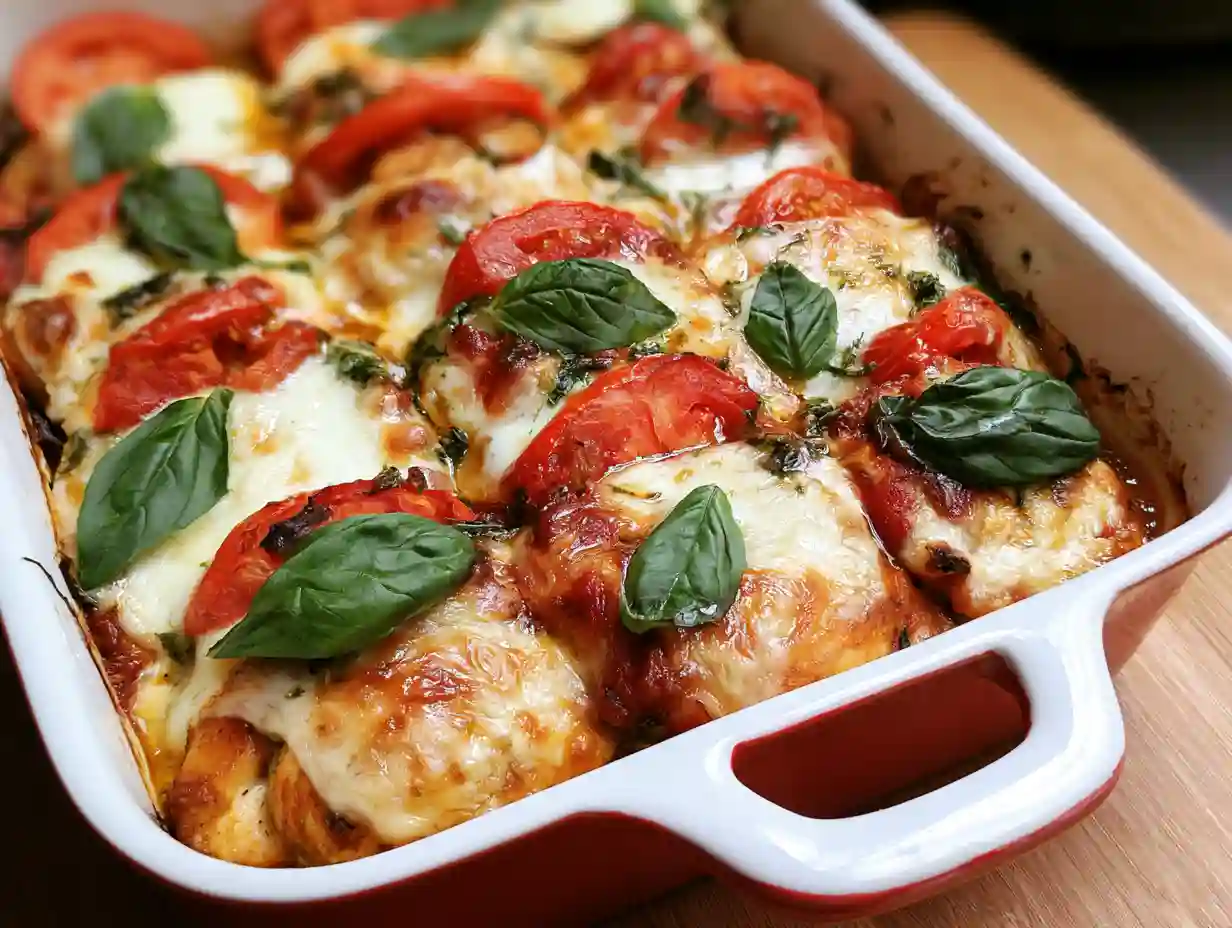 Best Caprese Chicken Casserole
