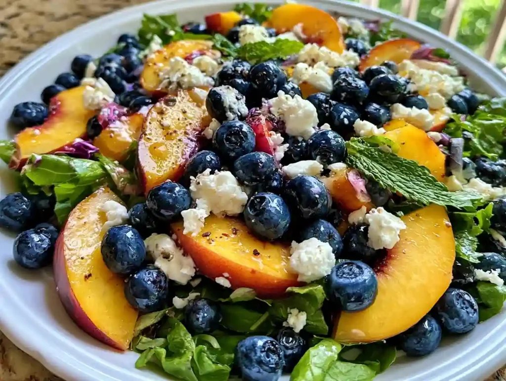 Blueberry Peach Feta Salad