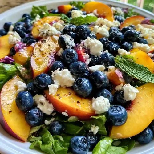 Blueberry Peach Feta Salad