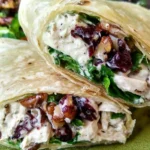 Chicken, Cranberry, Pecan Salad Wraps