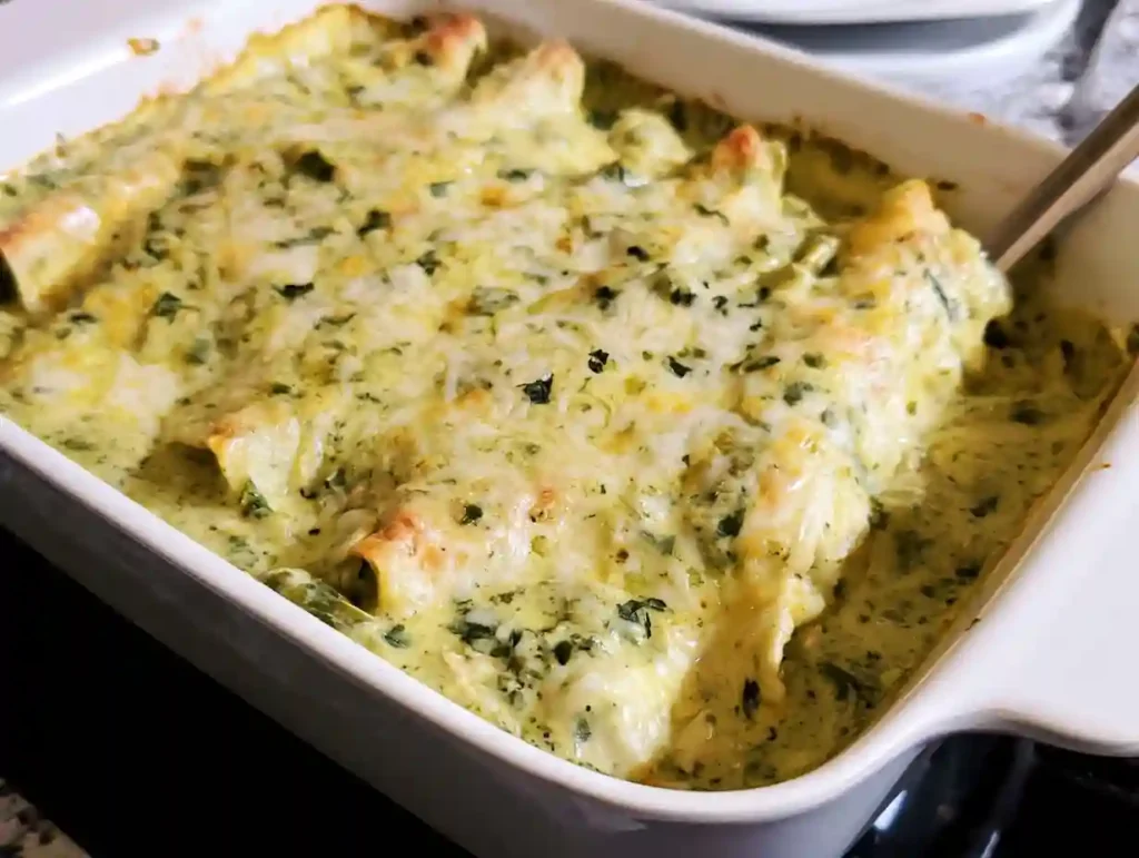Creamy Poblano Chicken Enchiladas