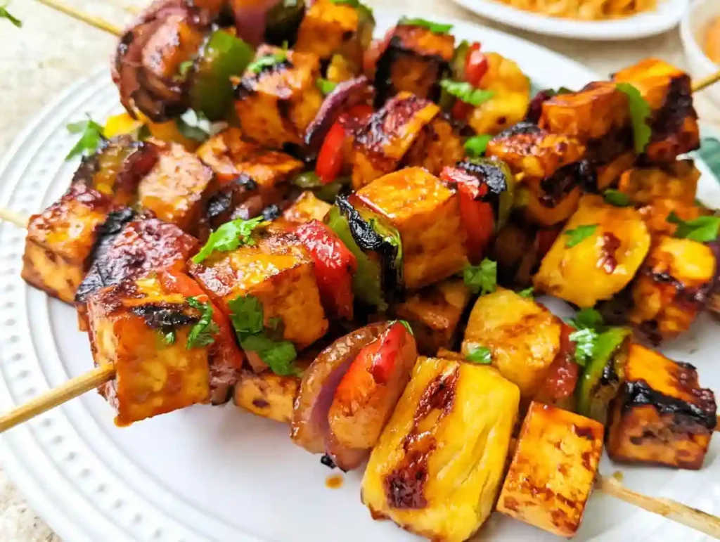 Grilled Pineapple and Tofu Kebabs