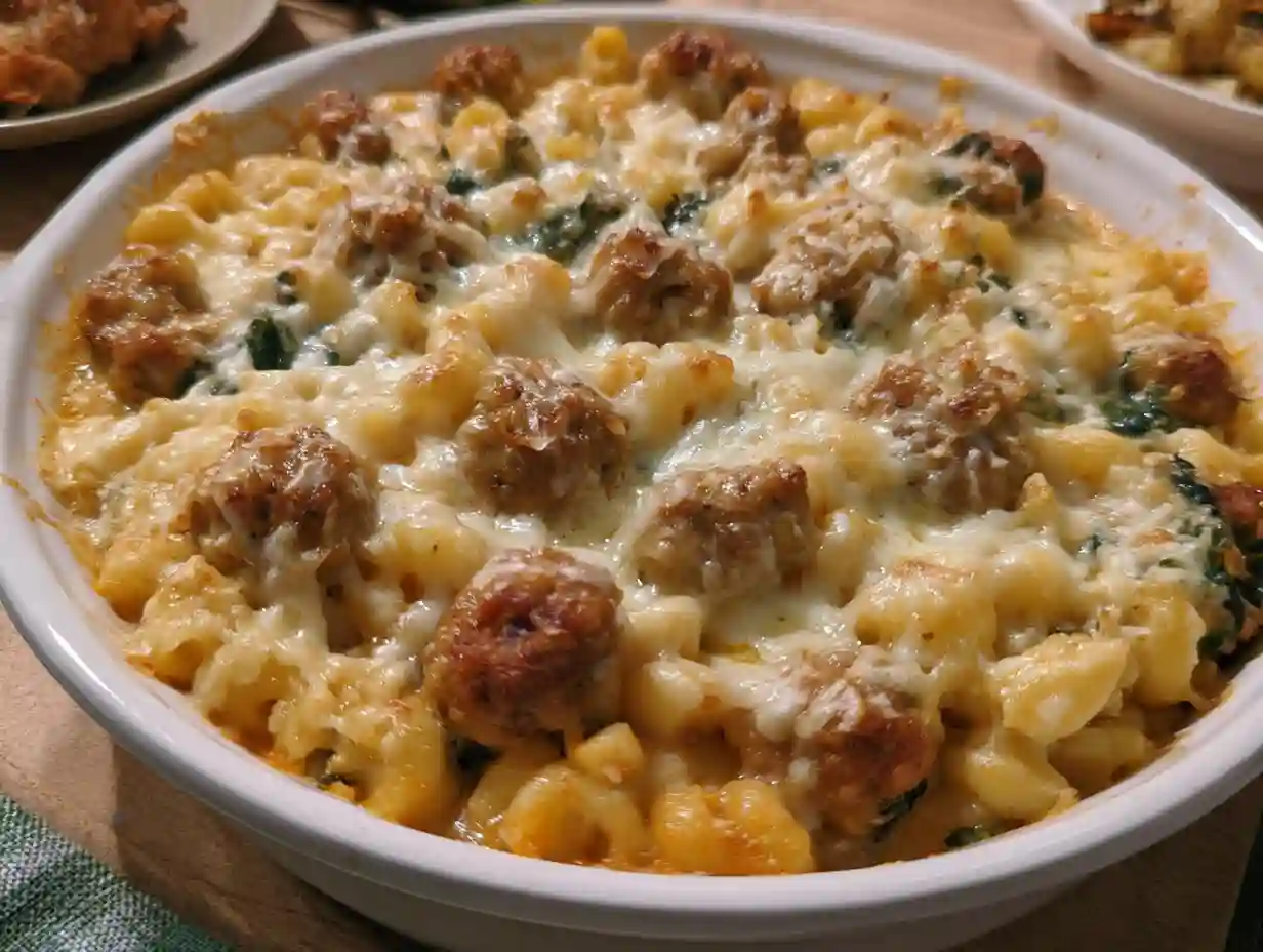 Oven-baked wedding soup pasta
