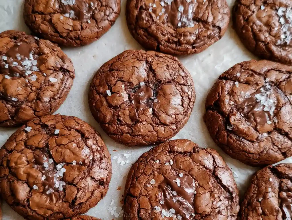 Salted Brownie Crinkle Cookies