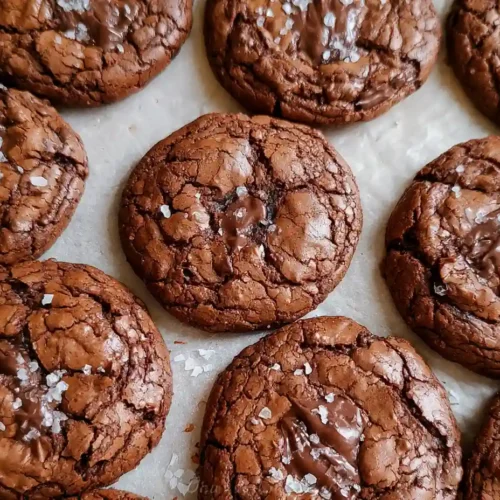 Salted Brownie Crinkle Cookies