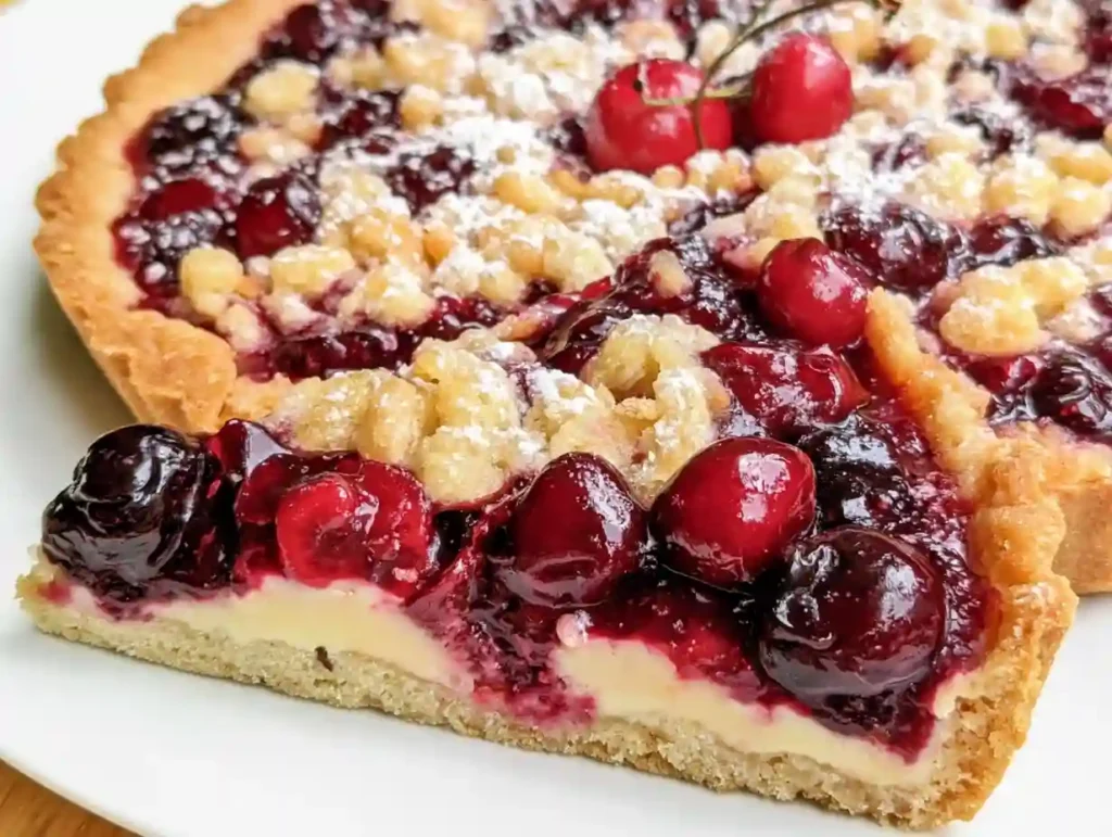 Cherry Vanilla Shortbread Tart