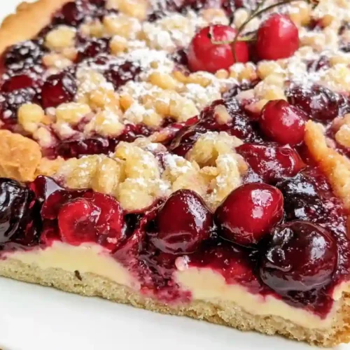 Cherry Vanilla Shortbread Tart
