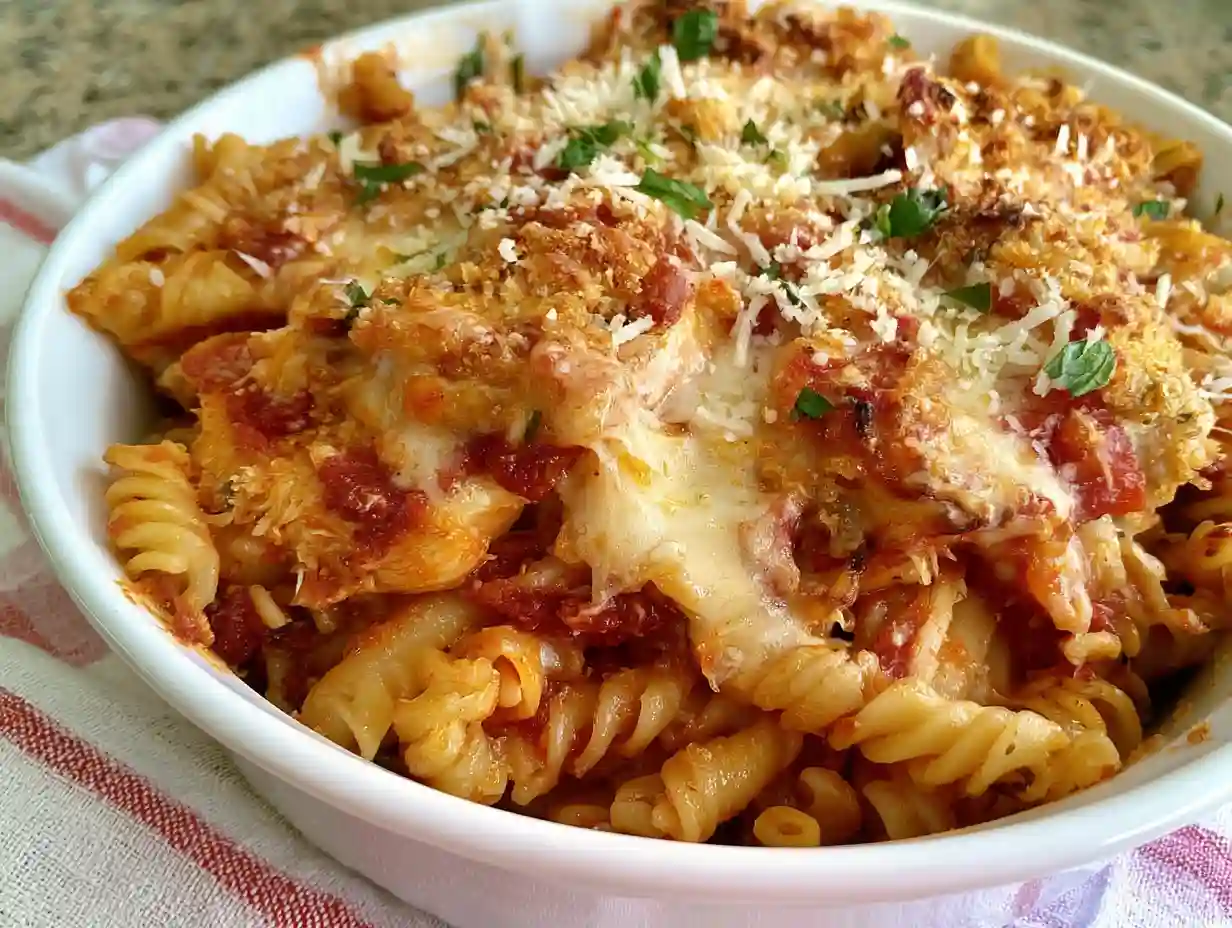 Chicken Parmesan & Pasta Casserole