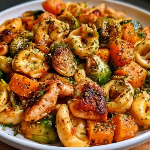 Chicken Tortellini with Butternut Squash & Brussels Sprouts