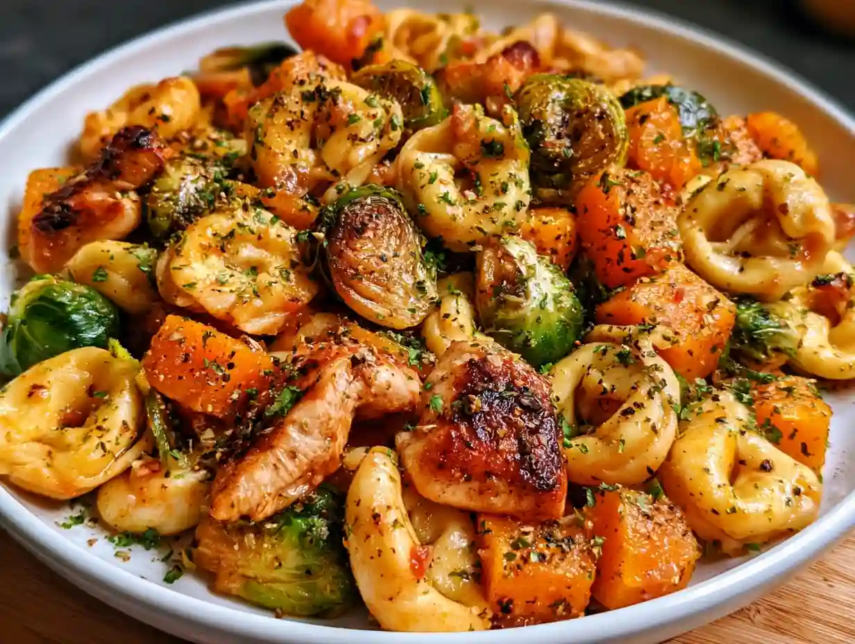 Chicken Tortellini with Butternut Squash & Brussels Sprouts