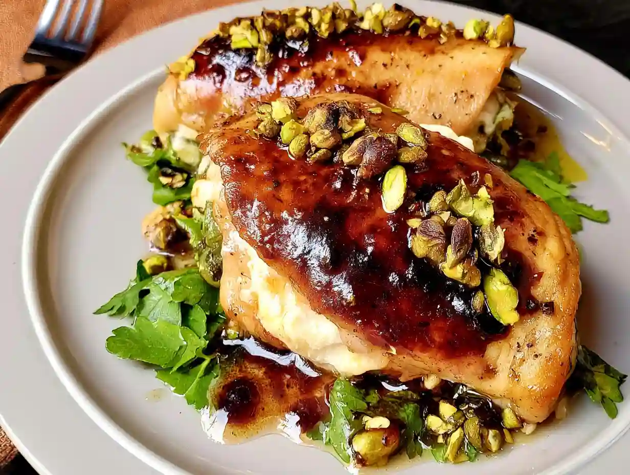 Goat Cheese and Pistachio Stuffed Chicken