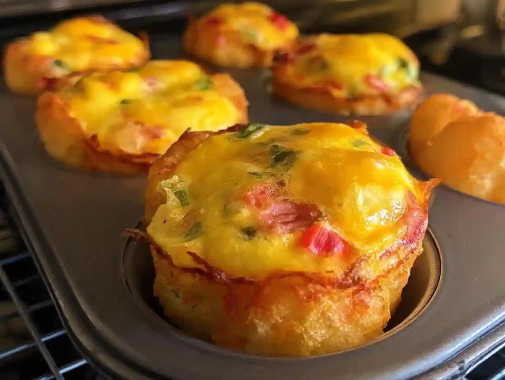 Mini Omelets with Tater Tot Crust