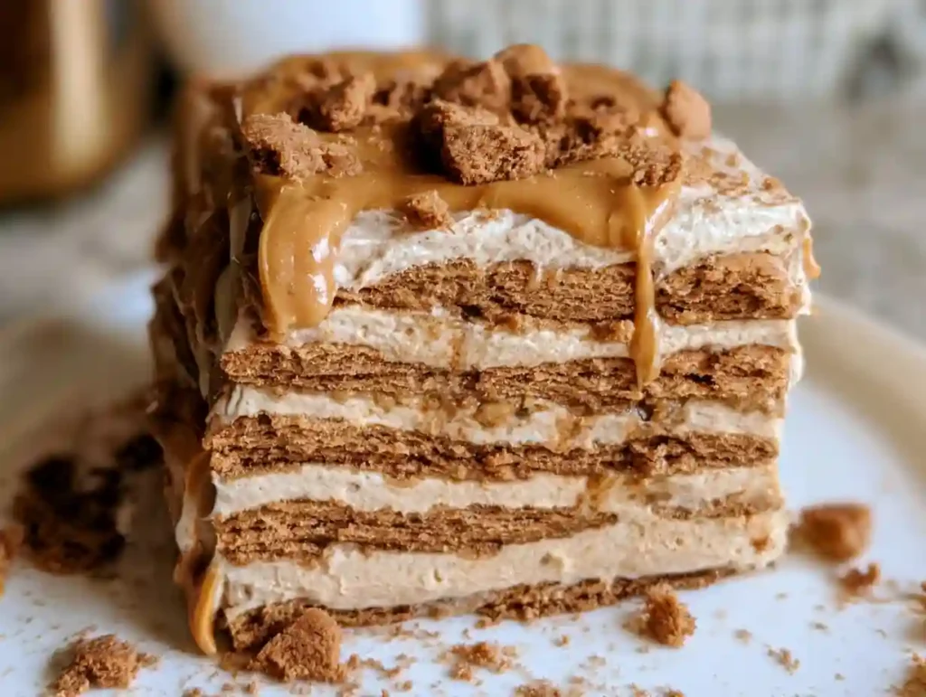 No-Bake Cookie Butter Icebox Cake