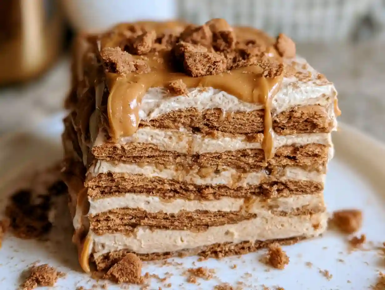 No-Bake Cookie Butter Icebox Cake