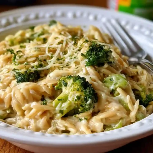 One Pot Broccoli Cheese Orzo