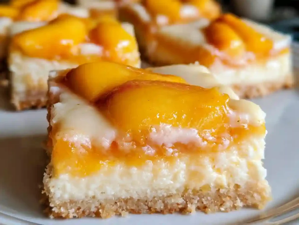 Peaches and Cream Cheesecake Bars