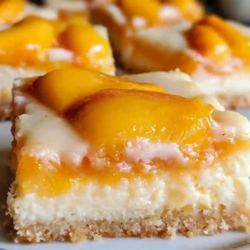 Peaches and Cream Cheesecake Bars